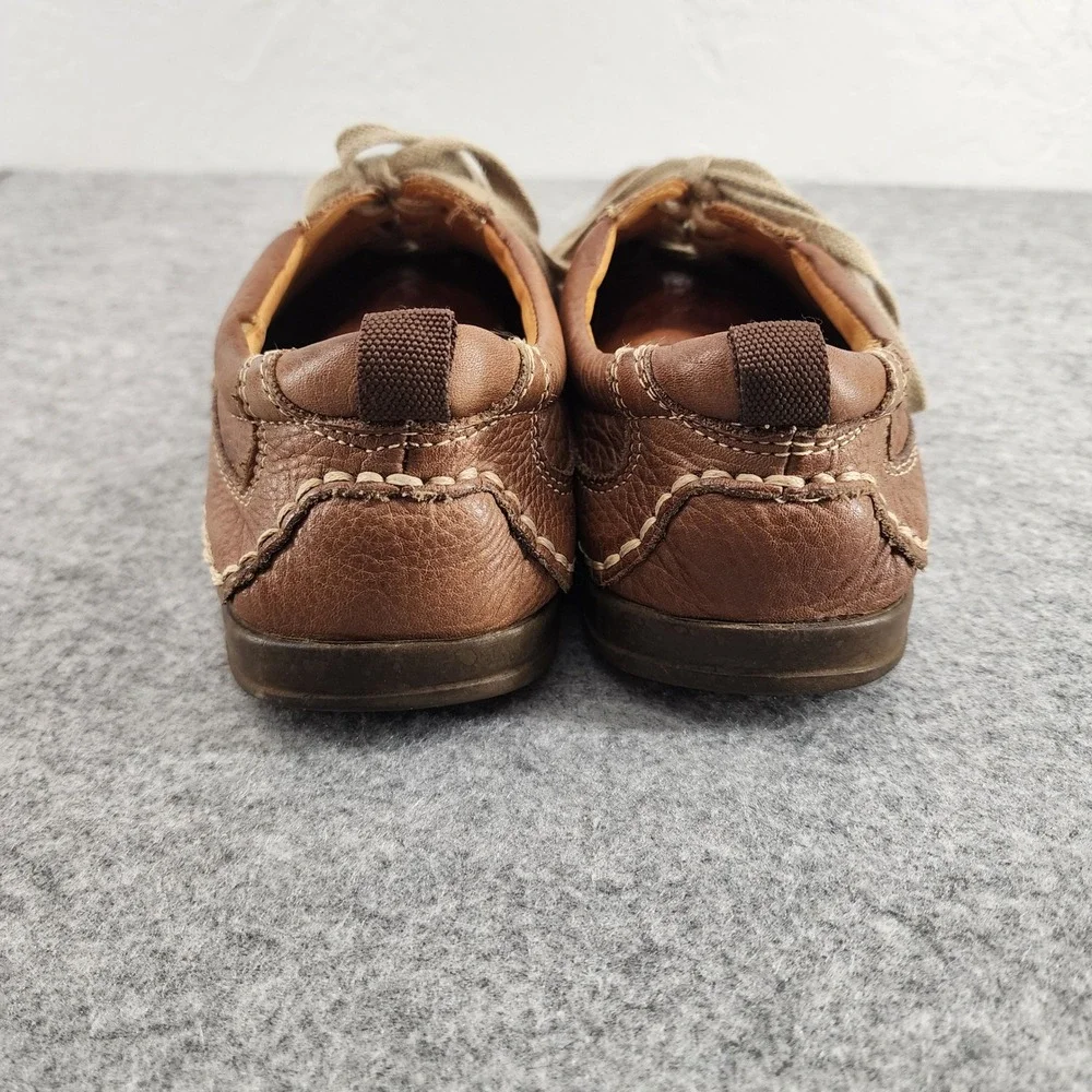 Sandro Moscoloni Mens 8D Brown Pebble Leather Contrast Stitch Lace Up Oxfords